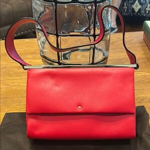 Kate Spade - red leather flip top purse. NWOT